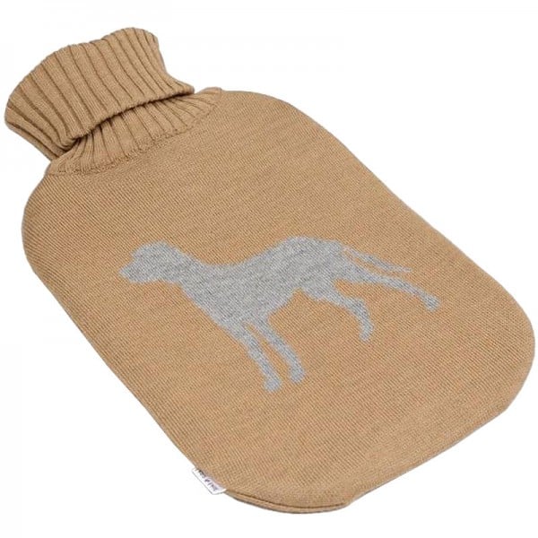 Merino Wärmflasche Hund camelbraun Wärmflaschen