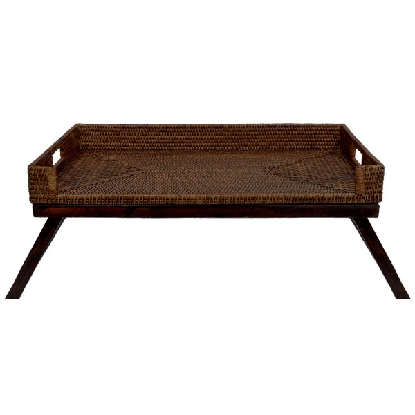 Fiolini Betttablett Rattan Dark Mokka