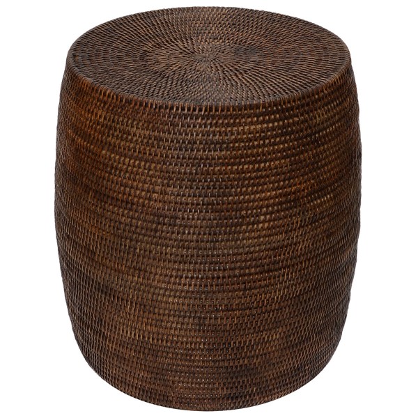 Fiolini Rattan Beistelltisch Barrel Dark Mokka